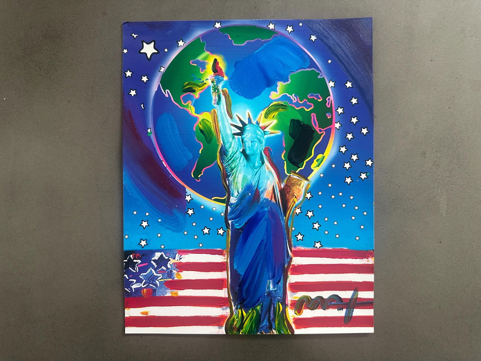 Peter Max Acrylic Painting HAND Painted & Signed Peace On Earth One of a kind Artwork With COA: Title:Peter Max Acrylic Painting HAND Painted & Signed Peace On Earth One of a kind Artwork With COAArtist/Publisher(if applicable):Peter MaxDescription:Peter Max mixed media original heavily hand