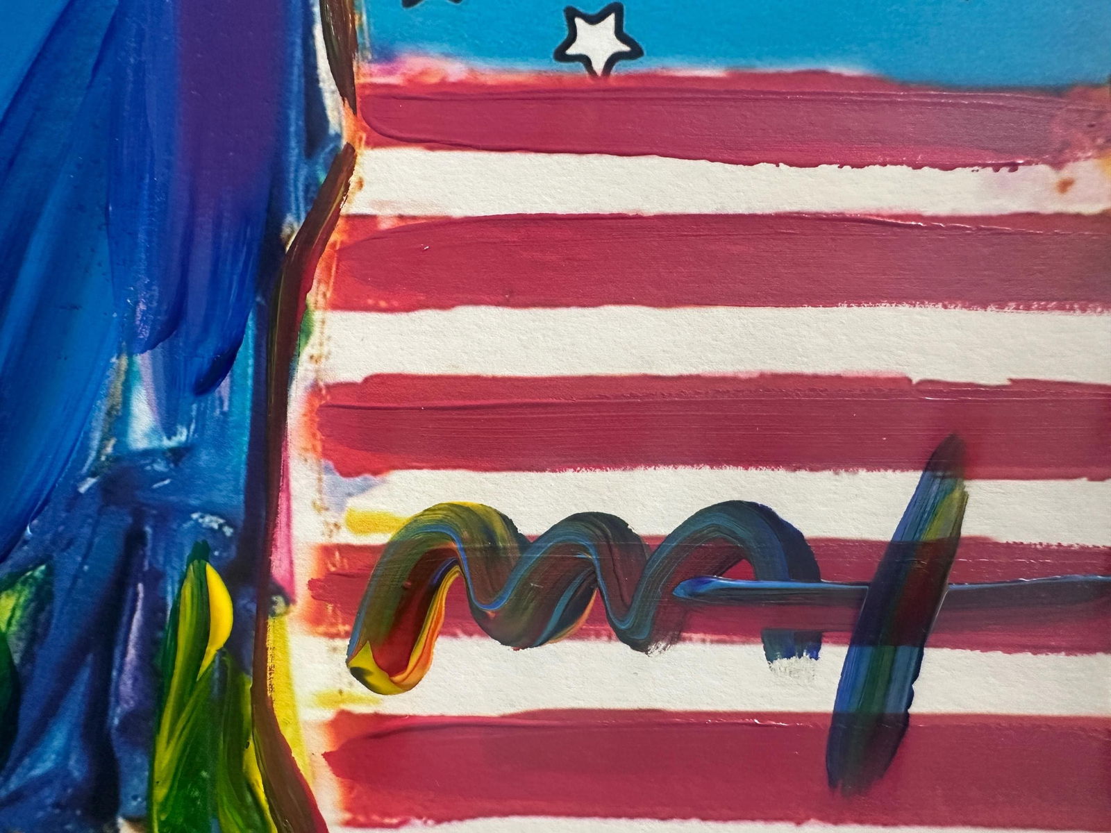 Peter Max Acrylic Painting HAND Painted & Signed Peace On Earth One of a kind Artwork With COA - 2