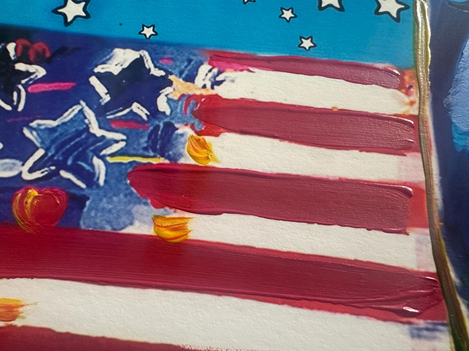 Peter Max Acrylic Painting HAND Painted & Signed Peace On Earth One of a kind Artwork With COA - 3