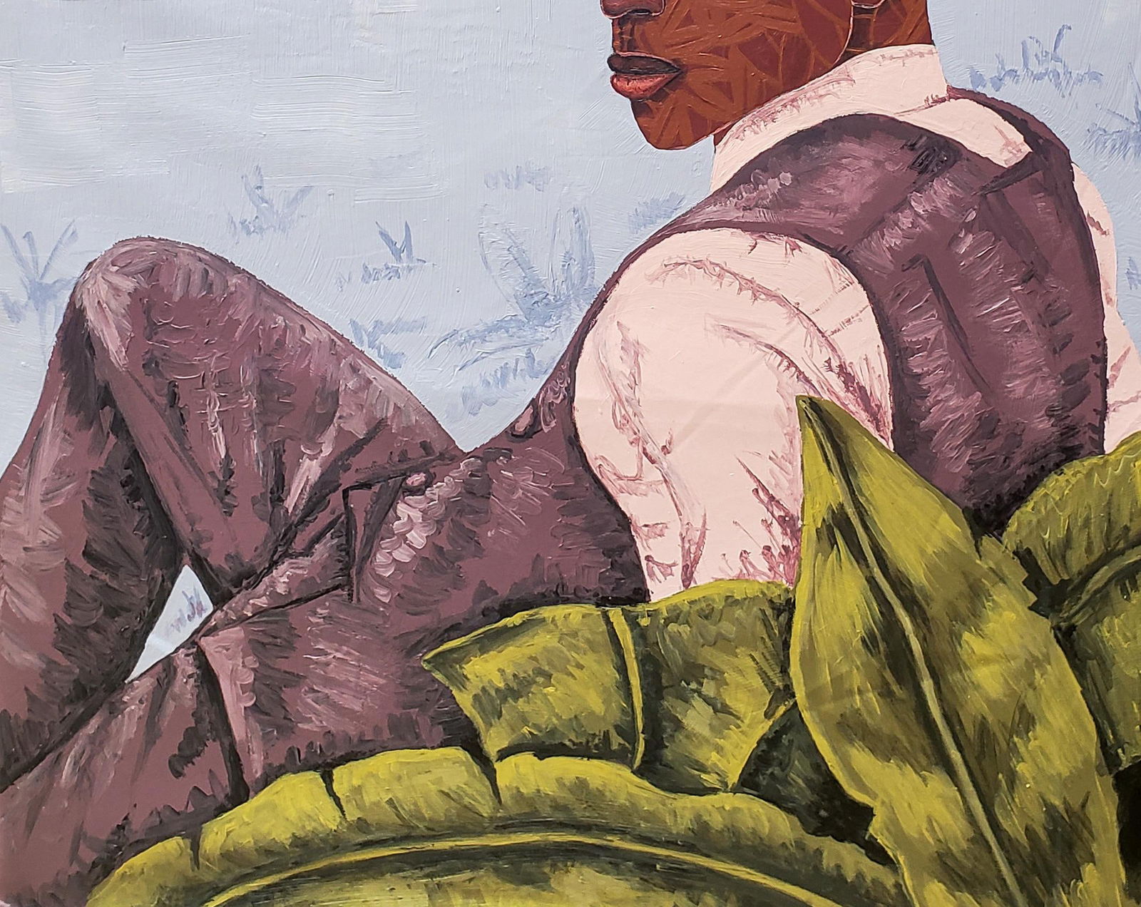Desmond Akindoju, Framed by Foliage (The Rebirth) - 21st Century, Contemporary, Figurative, Men, - 9