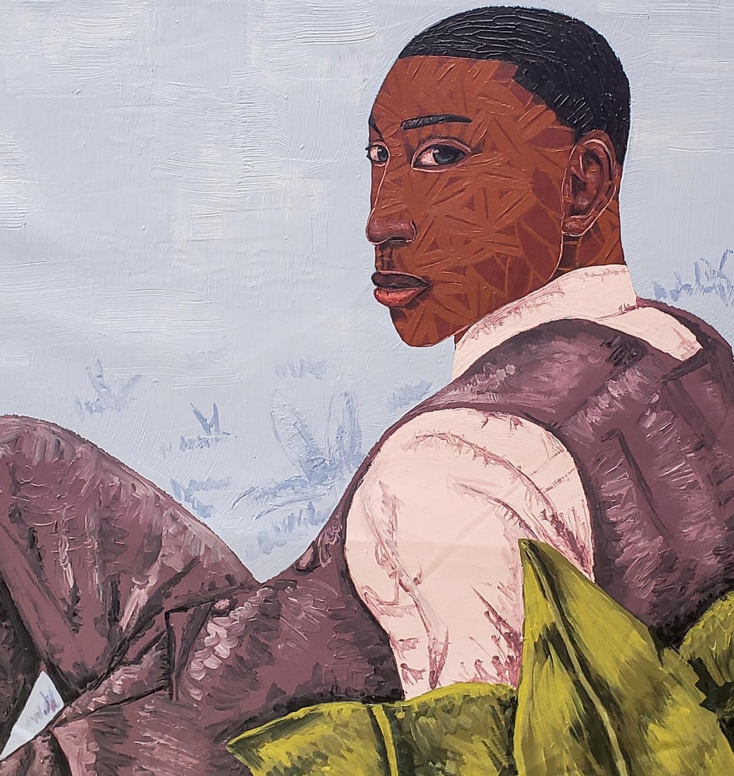 Desmond Akindoju, Framed by Foliage (The Rebirth) - 21st Century, Contemporary, Figurative, Men, - 10