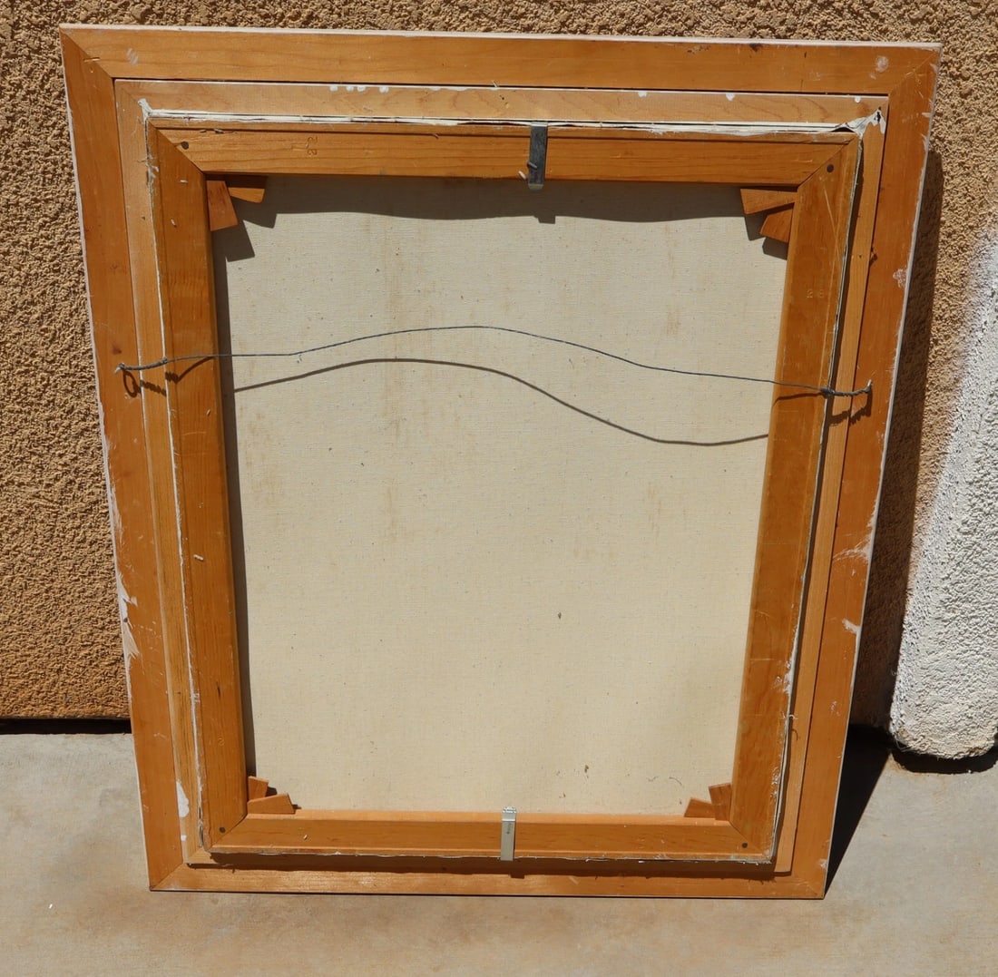 Seated Toddler Girl with Hat Holding a Toy oil by California artist Millie - 6