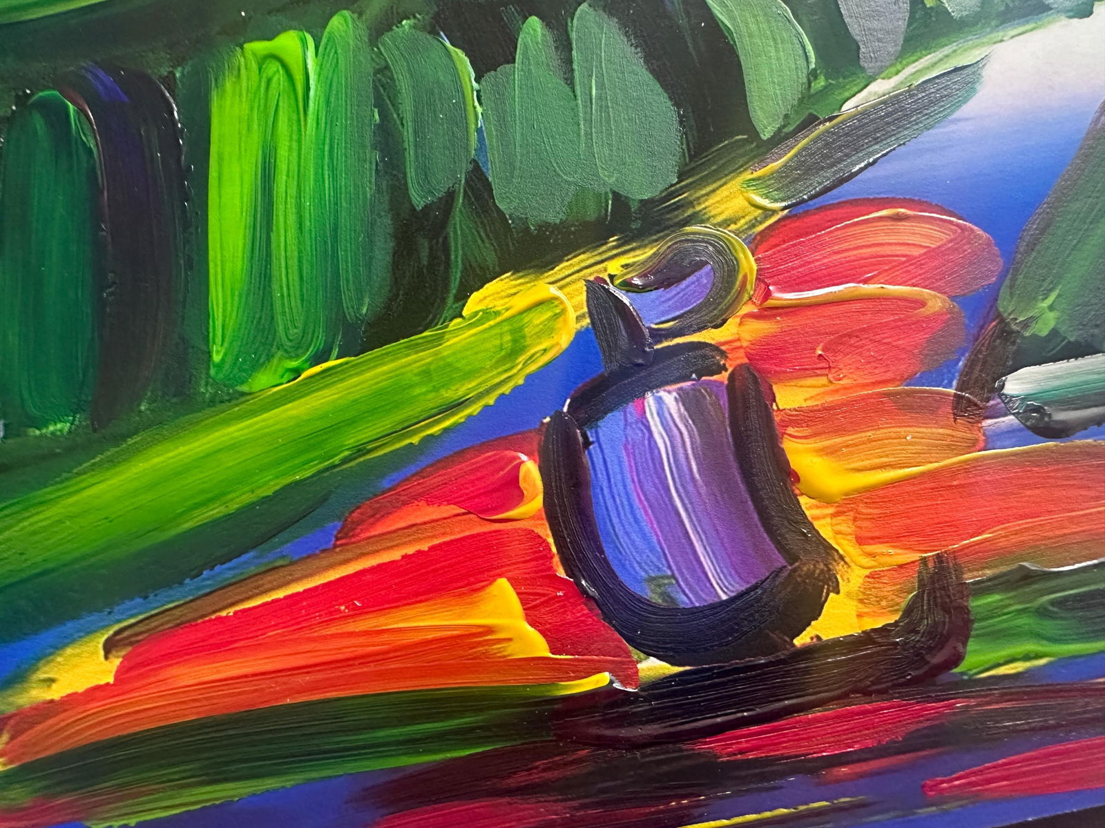 Peter Max Acrylic Painting HAND Painted & Signed Without borders One of a kind Artwork With COA 2 - 3