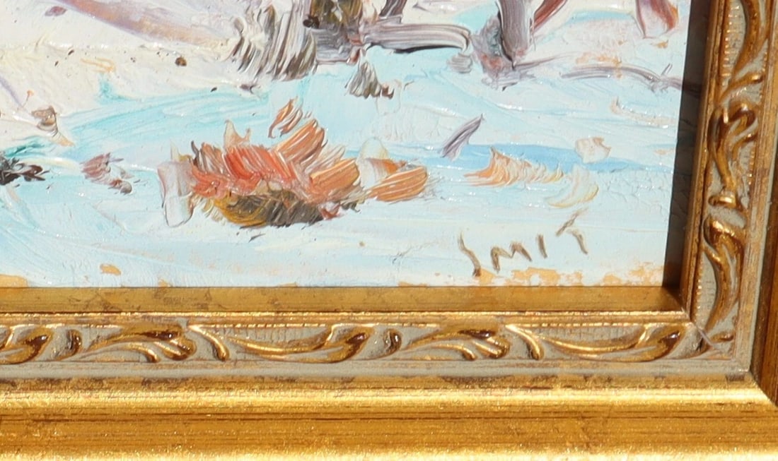 DERK SMIT Winter Landscape small jewel oil painting - 4