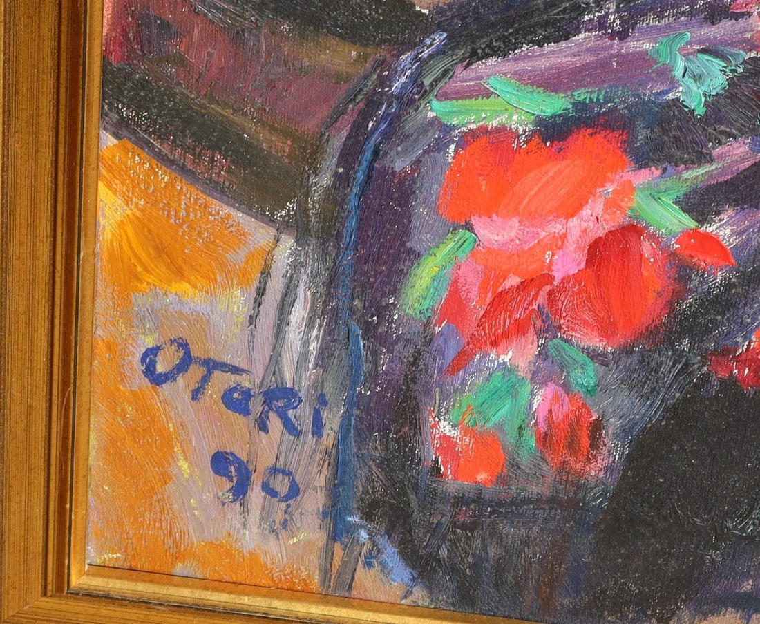 Otari Georgievich Shiukashvili Russian Dark Grapes w Apples oil painting 1990 - 5