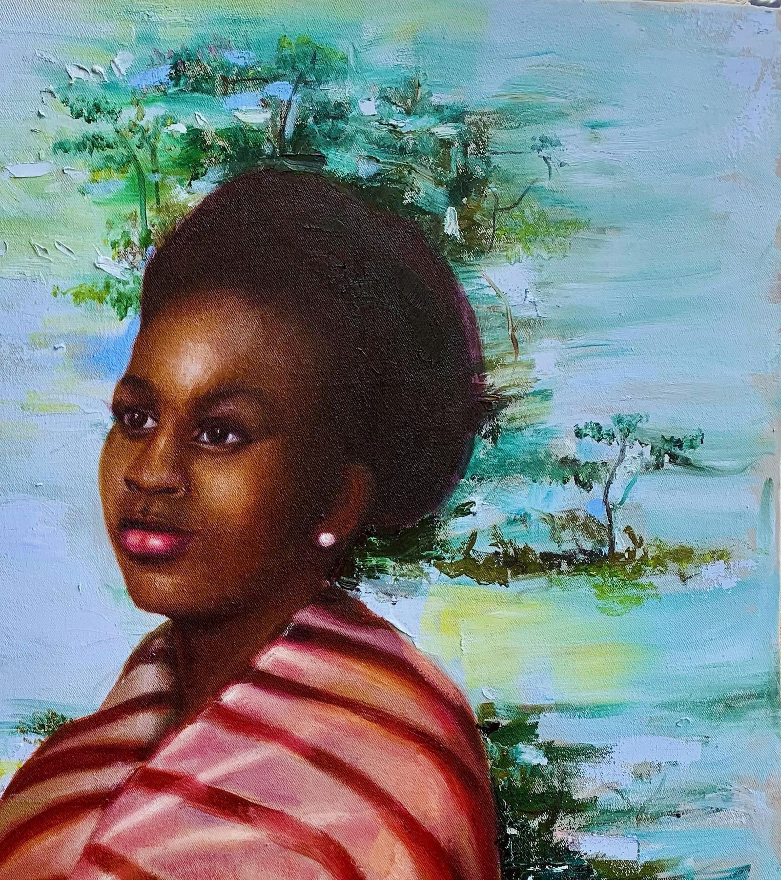 Jumoke Oyetunde, Hope - 21st Century, Contemporary, Figurative Portrait, Oil, Women art, 2022 - 12