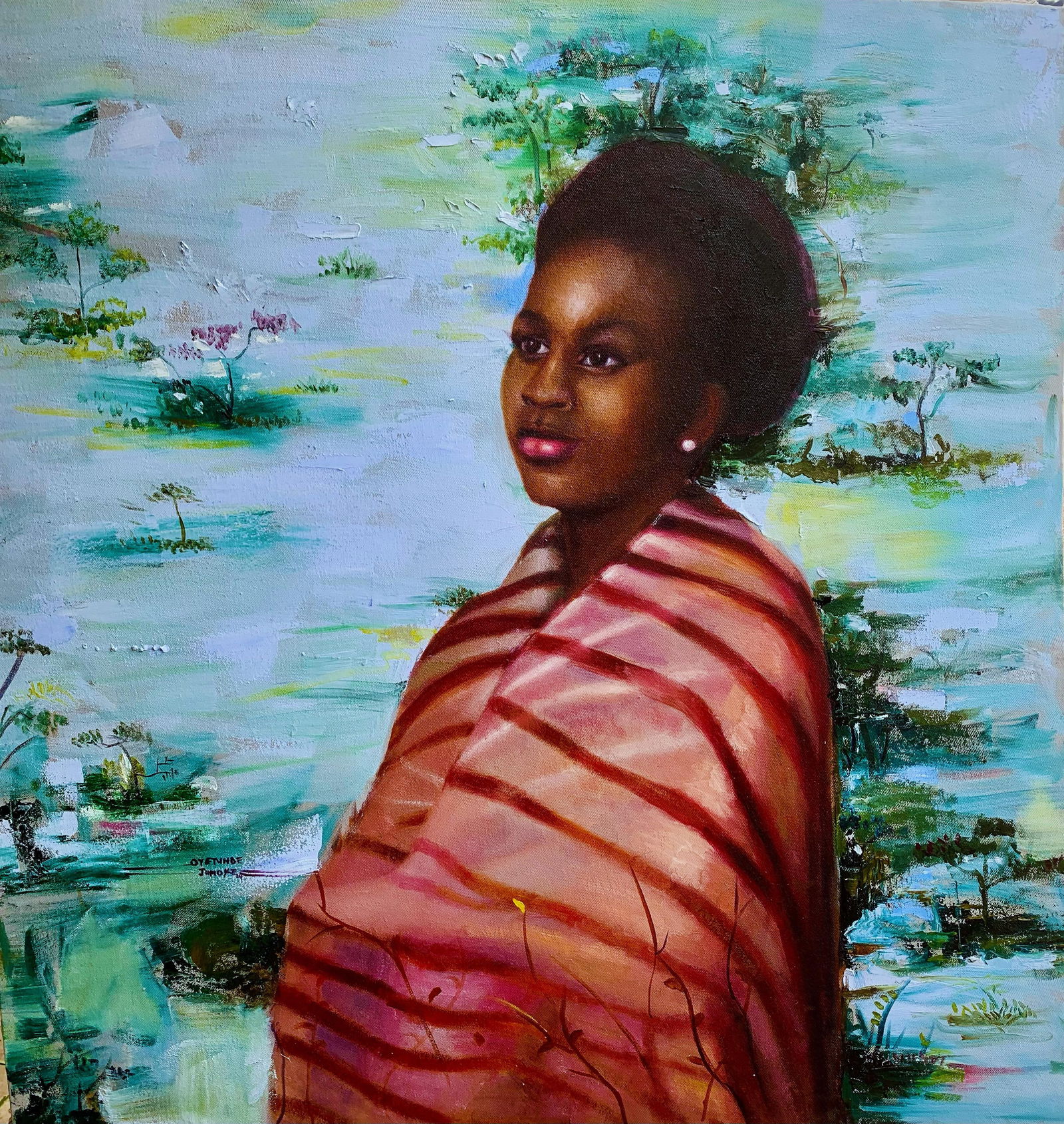 Jumoke Oyetunde, Hope - 21st Century, Contemporary, Figurative Portrait, Oil, Women art, 2022 (1 of 14)