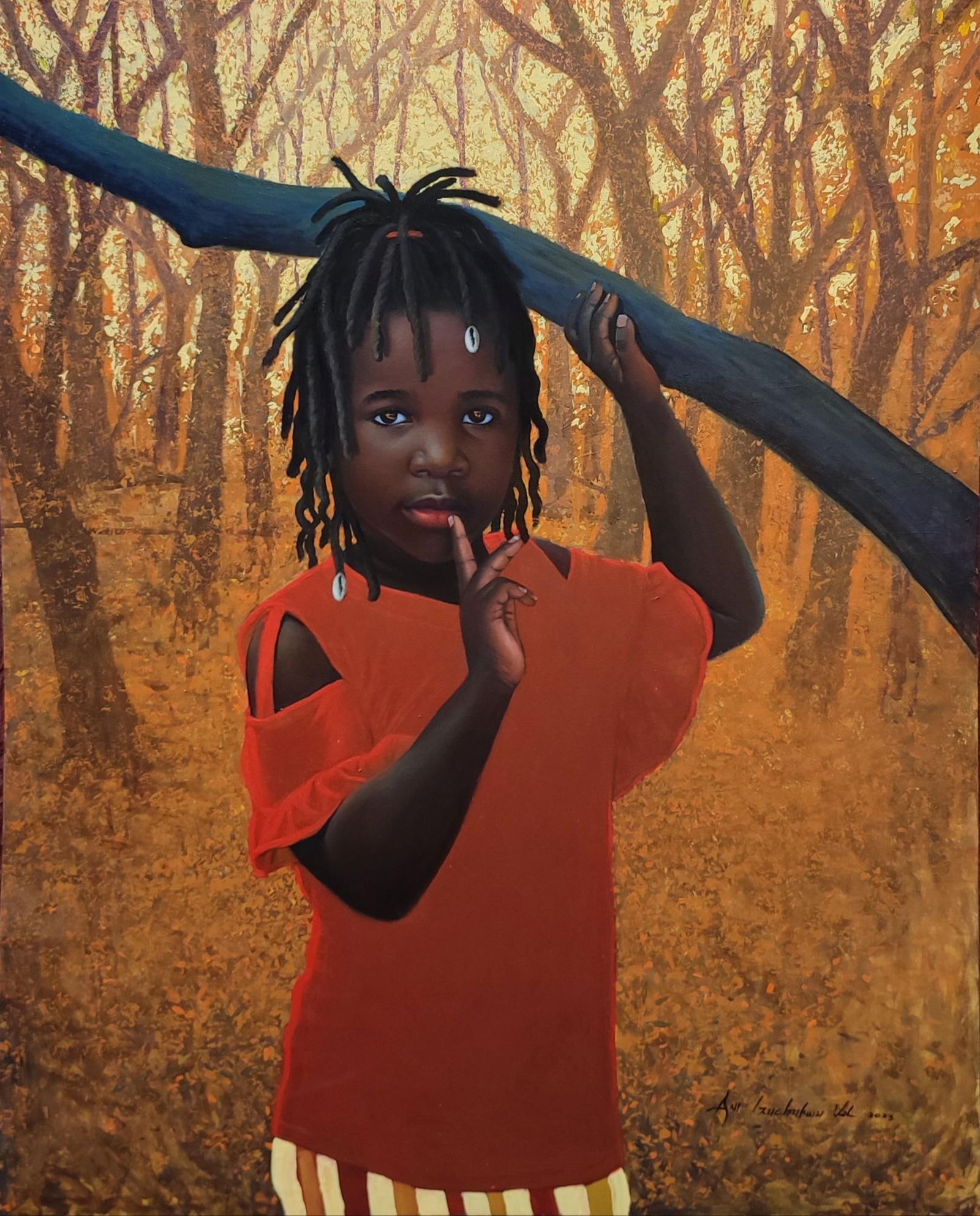 Ani Izuchukwu Valentine, Scenic Route -21st Century, Contemporary, Figurative Portrait, Girl Child - 9