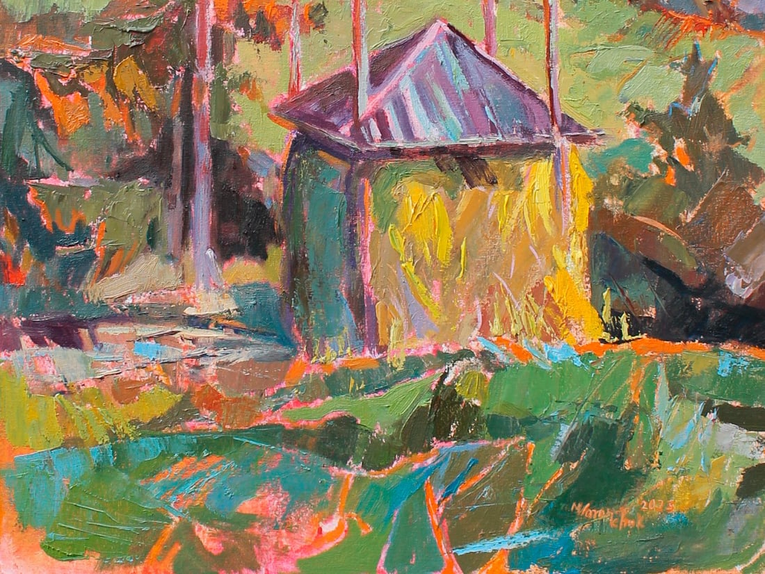 Oil acrylic painting Carpathian autumn Maria Voloschak - 3