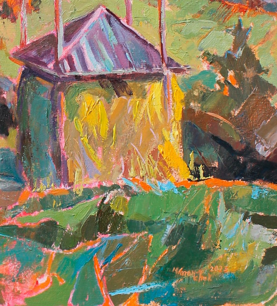 Oil acrylic painting Carpathian autumn Maria Voloschak - 5