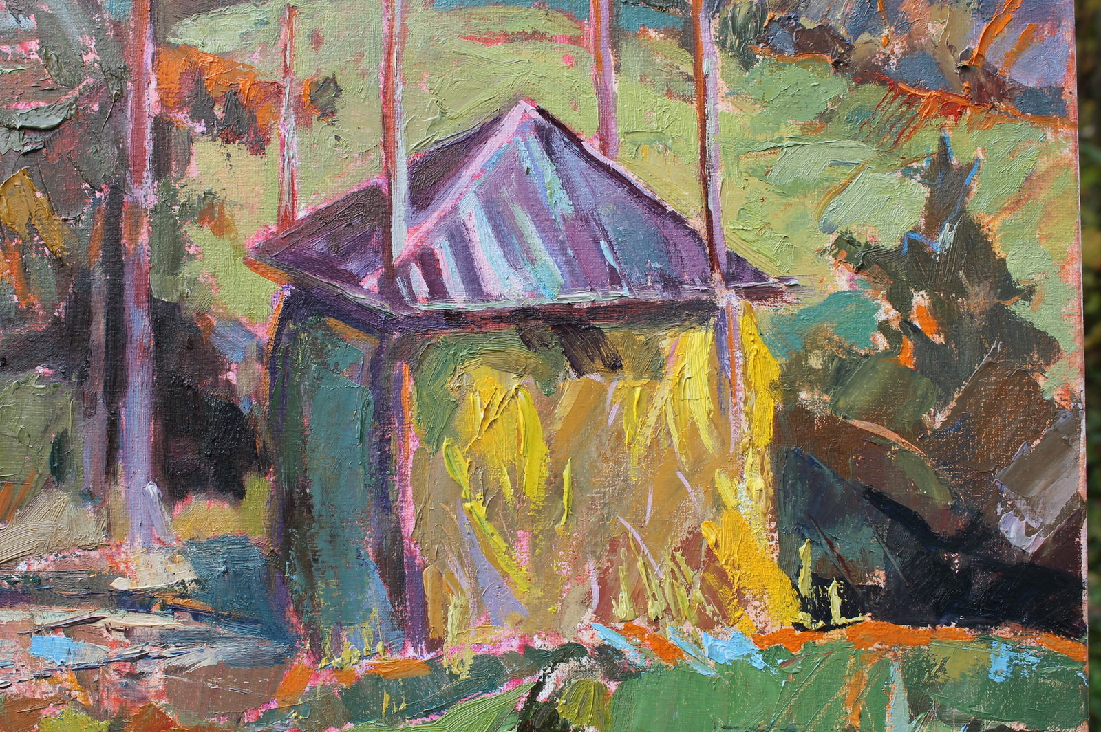 Oil acrylic painting Carpathian autumn Maria Voloschak - 8