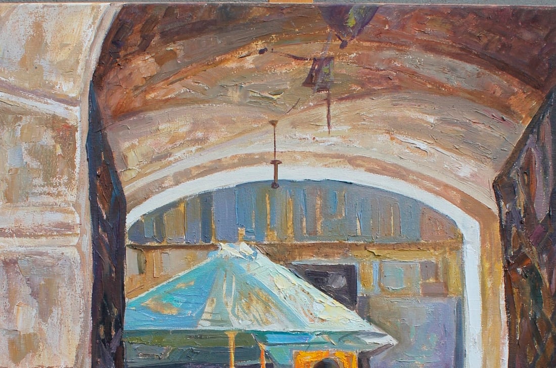 Oil painting Lviv courtyard Maria Voloschak - 2
