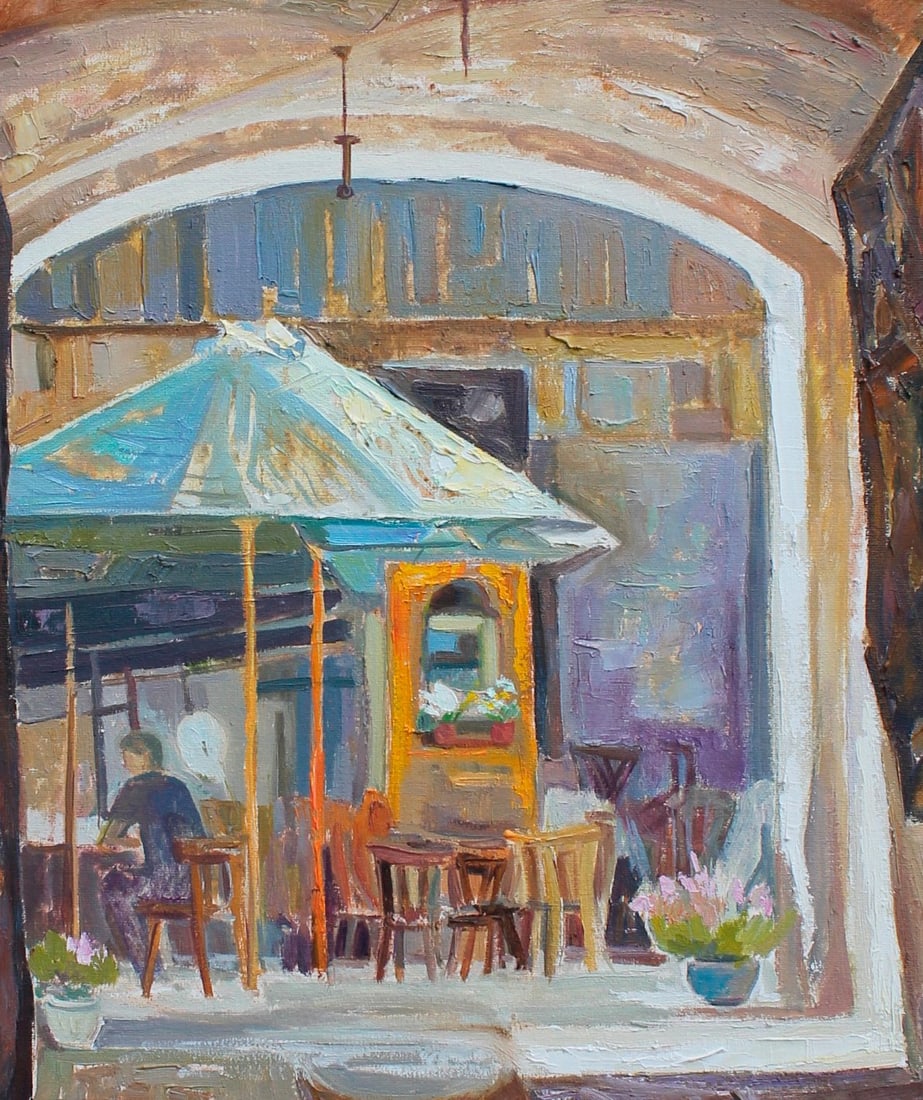 Oil painting Lviv courtyard Maria Voloschak - 7