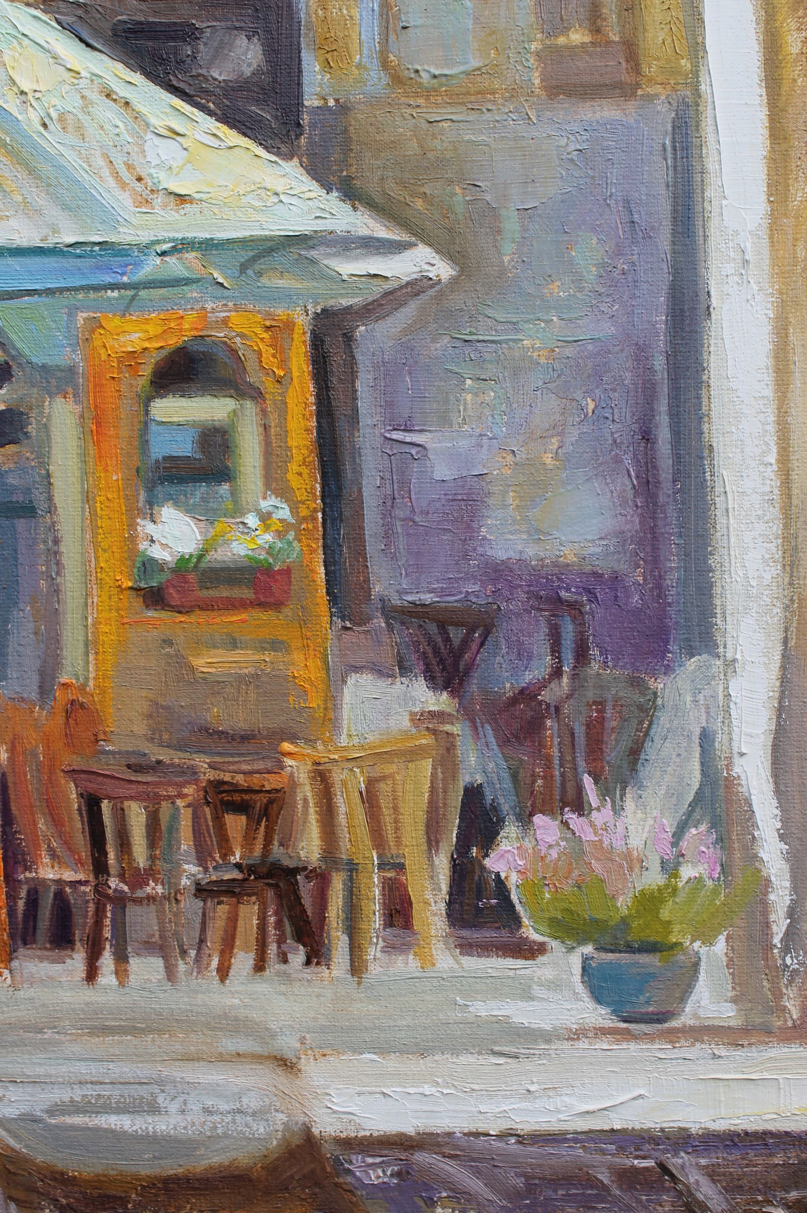 Oil painting Lviv courtyard Maria Voloschak - 9
