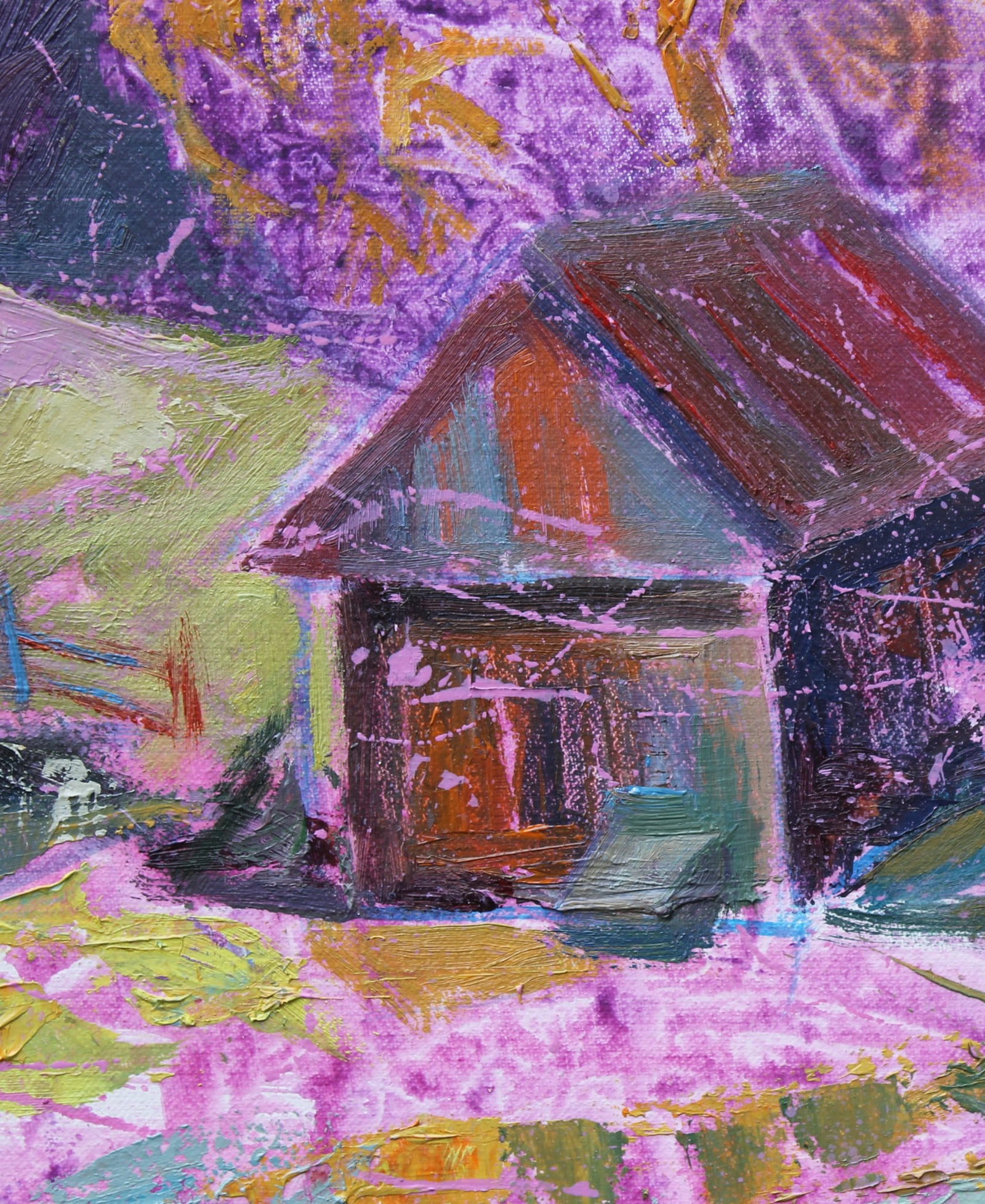 Oil acrylic painting The first frost Maria Voloschak - 2