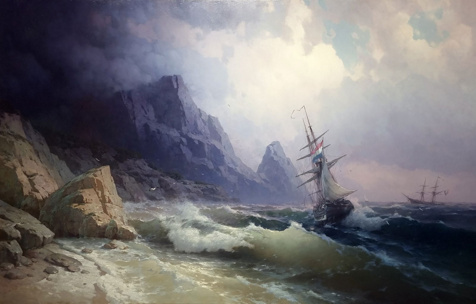 Oil painting Seashore Ukrainian painter: Title: Oil painting Seashore Ukrainian painter Description: 01R Painter: Yurii P. Size: 100x150 cm/ 39.37x59.05 inches Components: oil, canvas Original painting CONDITION: exellent ERA: ARTIST: 