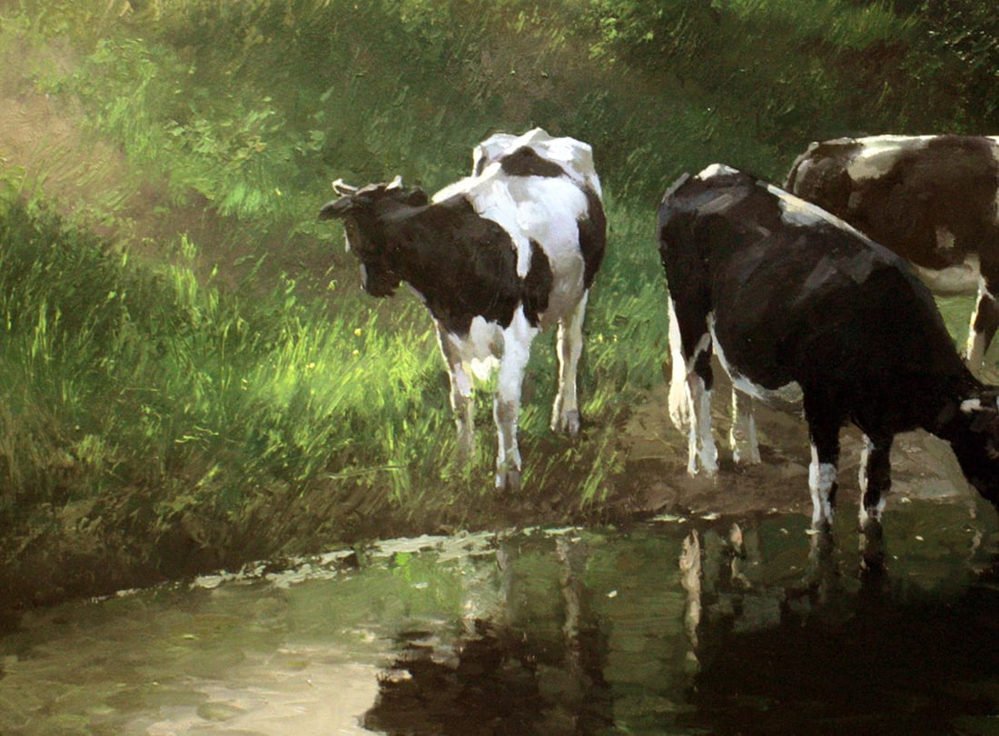 Oil painting Watering hole Ukrainian painter - 10