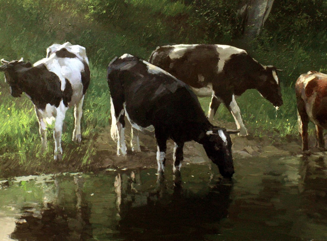 Oil painting Watering hole Ukrainian painter - 11