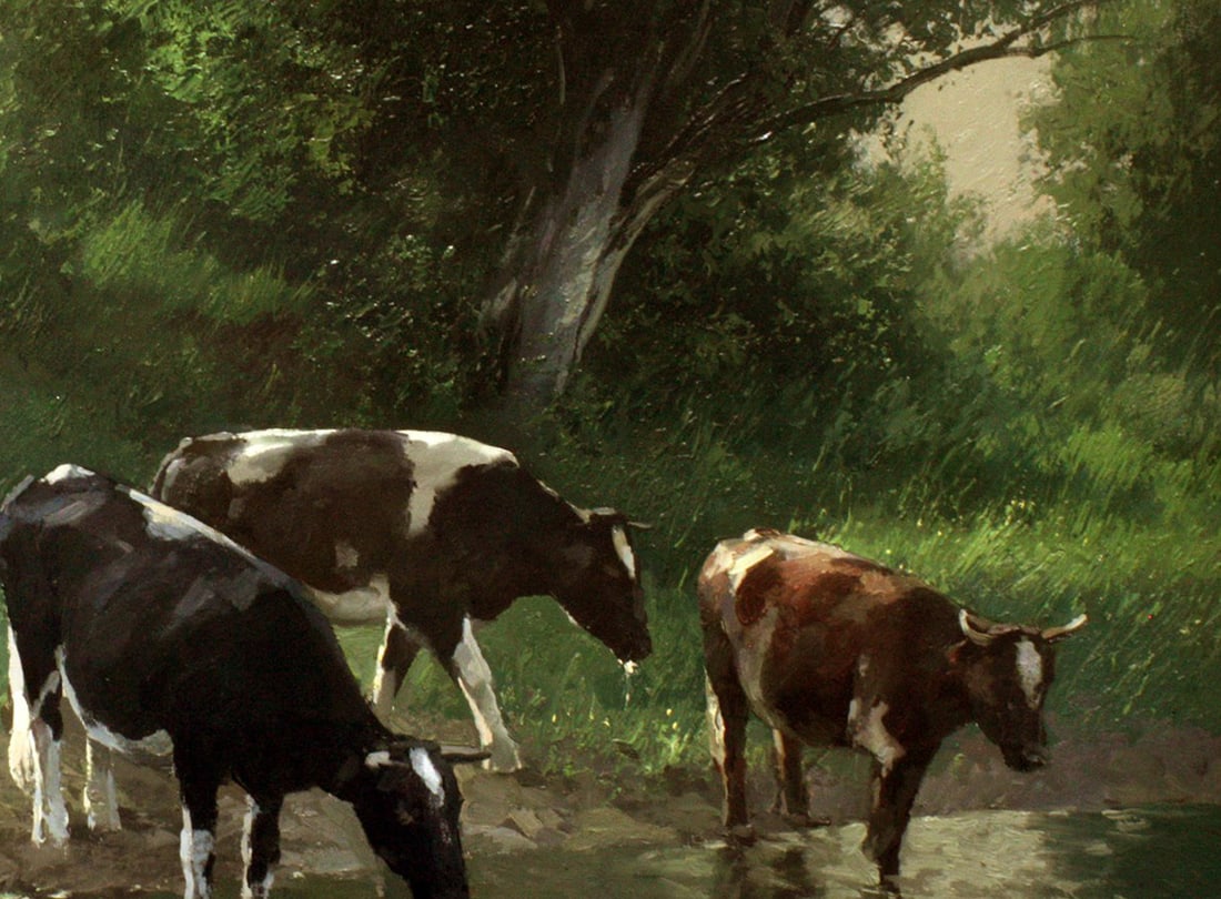 Oil painting Watering hole Ukrainian painter - 9