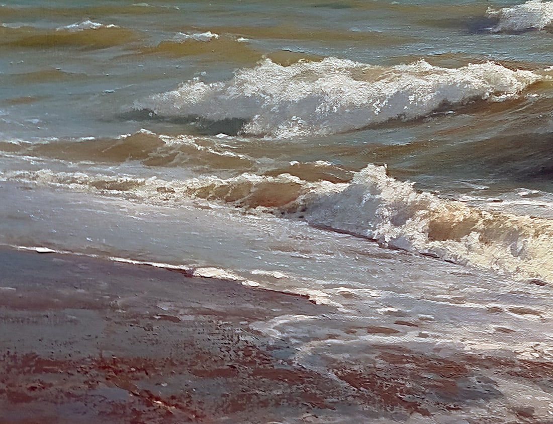 Oil painting Troubled sea Ukrainian painter - 10