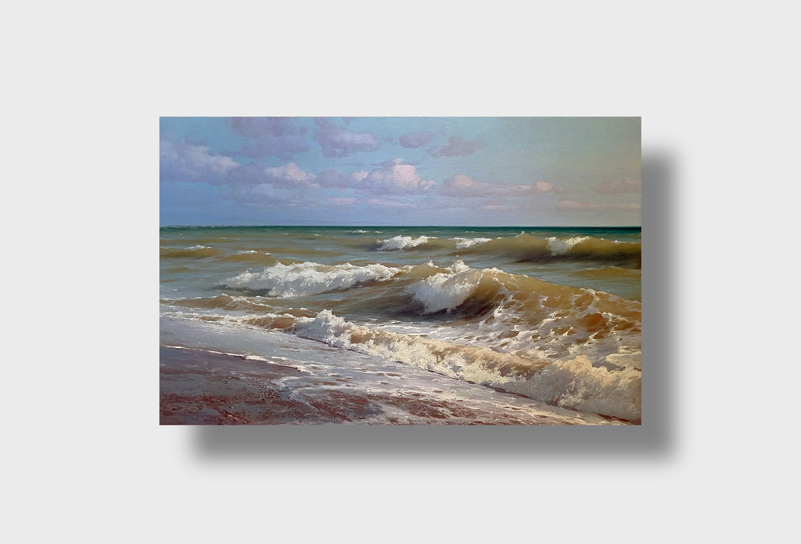 Oil painting Troubled sea Ukrainian painter - 2