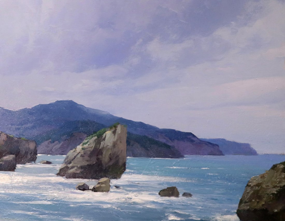 Oil painting Mountains. The sea Ukrainian painter - 10