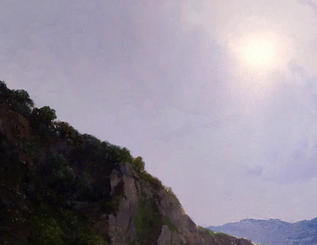 Oil painting Mountains. The sea Ukrainian painter - 2