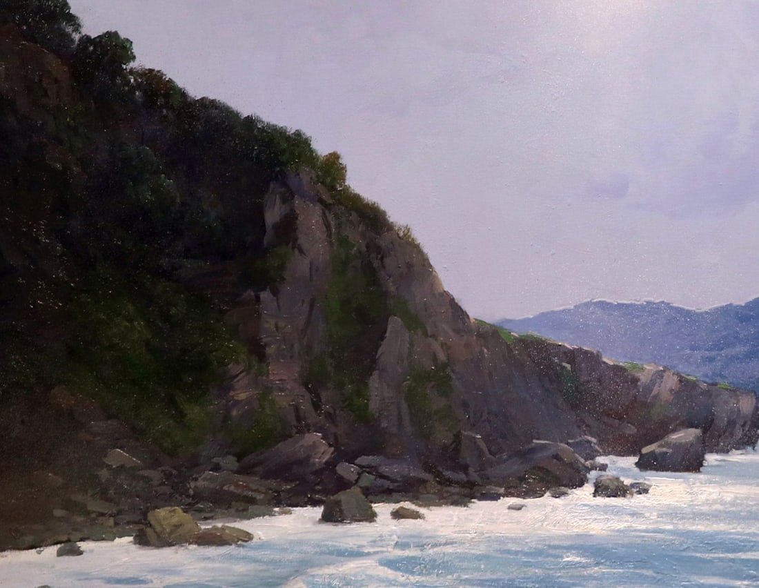 Oil painting Mountains. The sea Ukrainian painter - 5