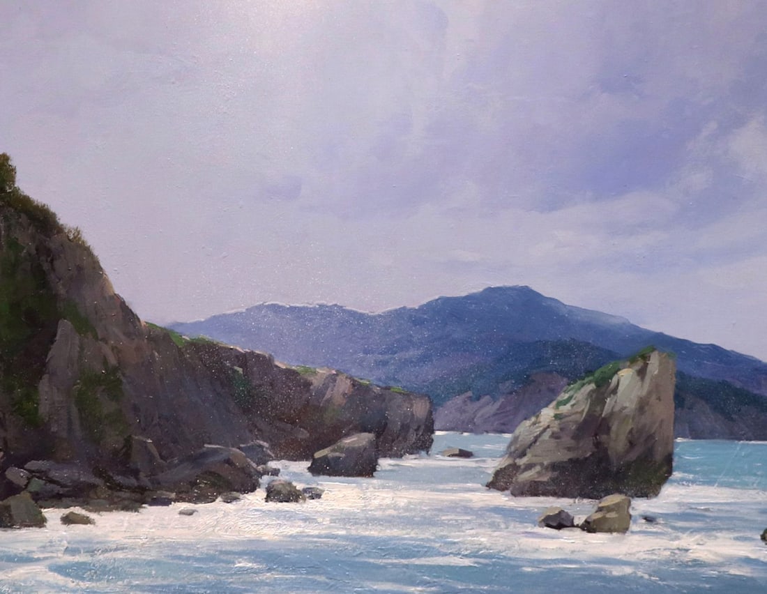 Oil painting Mountains. The sea Ukrainian painter - 6