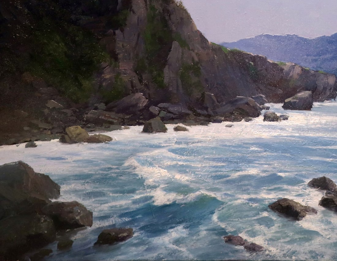 Oil painting Mountains. The sea Ukrainian painter - 7