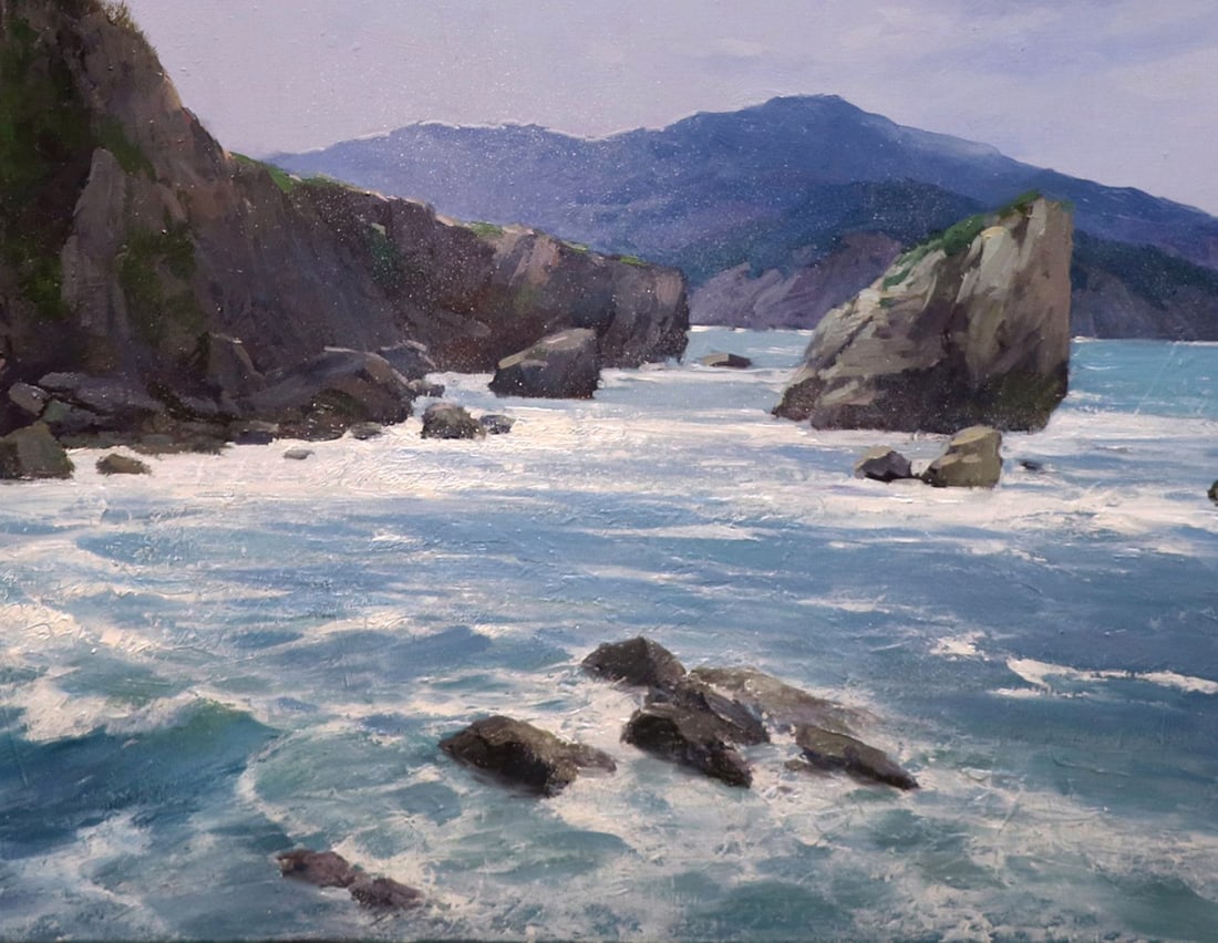 Oil painting Mountains. The sea Ukrainian painter - 8