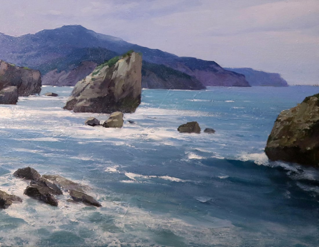 Oil painting Mountains. The sea Ukrainian painter - 9