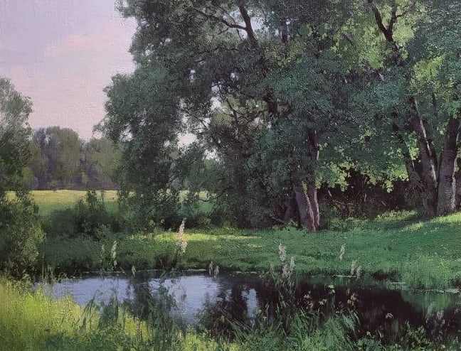 Oil painting It's evening. Silence Ukrainian painter - 2