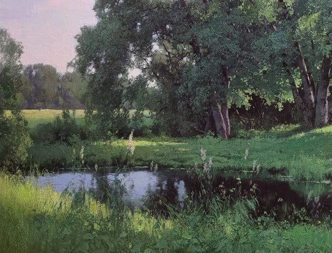 Oil painting It's evening. Silence Ukrainian painter - 5