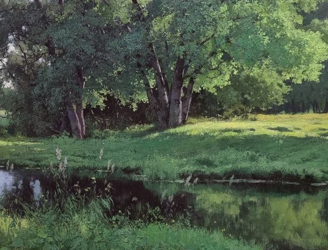 Oil painting It's evening. Silence Ukrainian painter - 6