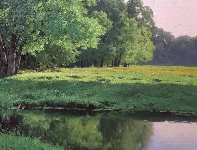 Oil painting It's evening. Silence Ukrainian painter - 7