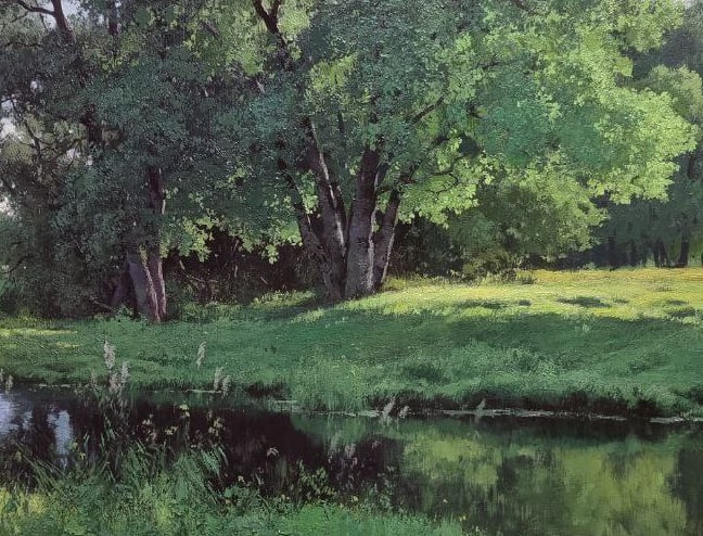 Oil painting It's evening. Silence Ukrainian painter - 8