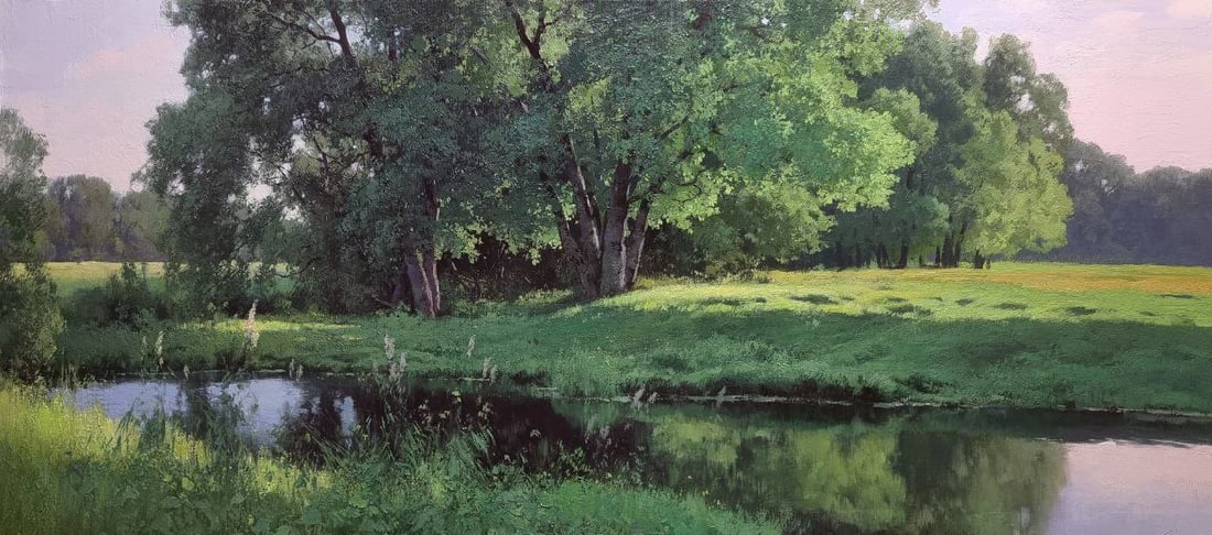 Oil painting It's evening. Silence Ukrainian painter - 9