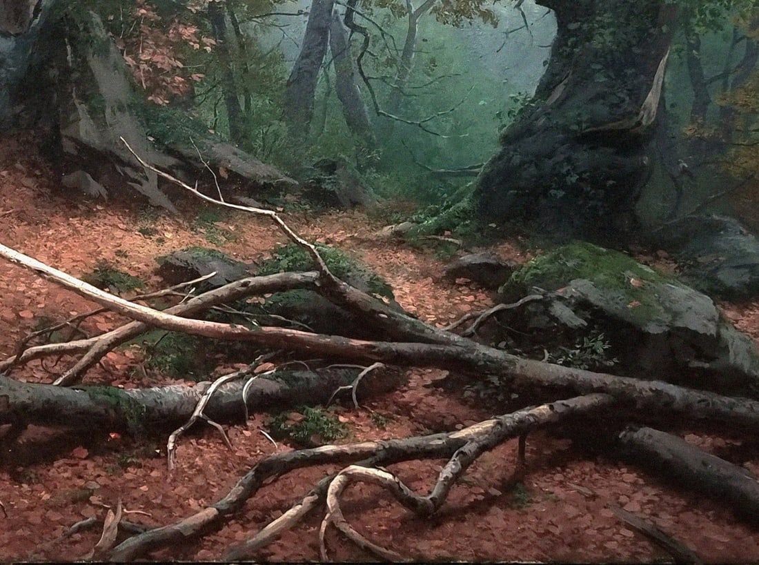 Oil painting A mysterious world of thickets Ukrainian painter - 10