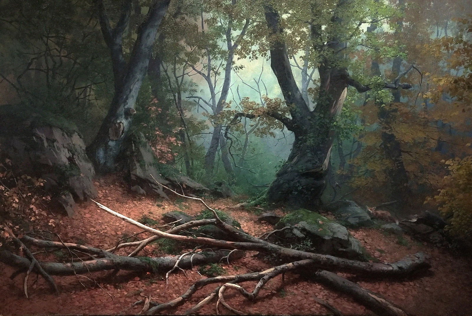 Oil painting A mysterious world of thickets Ukrainian painter: Title: Oil painting A mysterious world of thickets Ukrainian painter Description: 09R Painter: Yurii P. Size: 70x100 cm/ 27.55x39.37 inches Components: oil, canvas Original painting CONDITION: