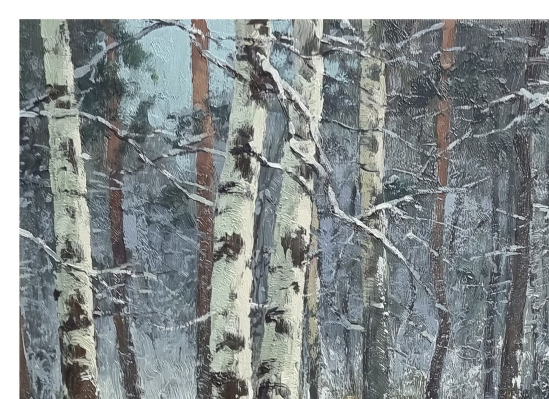 Oil painting It's snowing Ukrainian painter - 3