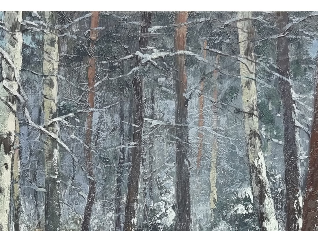 Oil painting It's snowing Ukrainian painter - 4