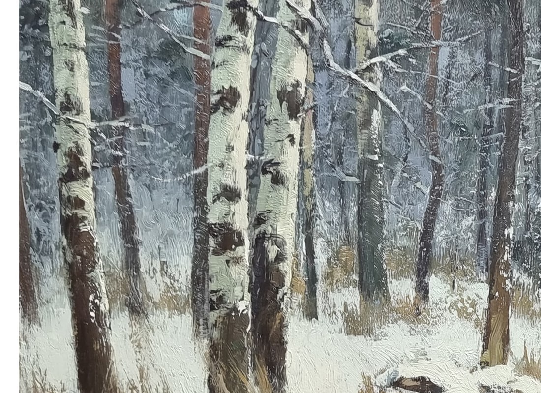 Oil painting It's snowing Ukrainian painter - 6