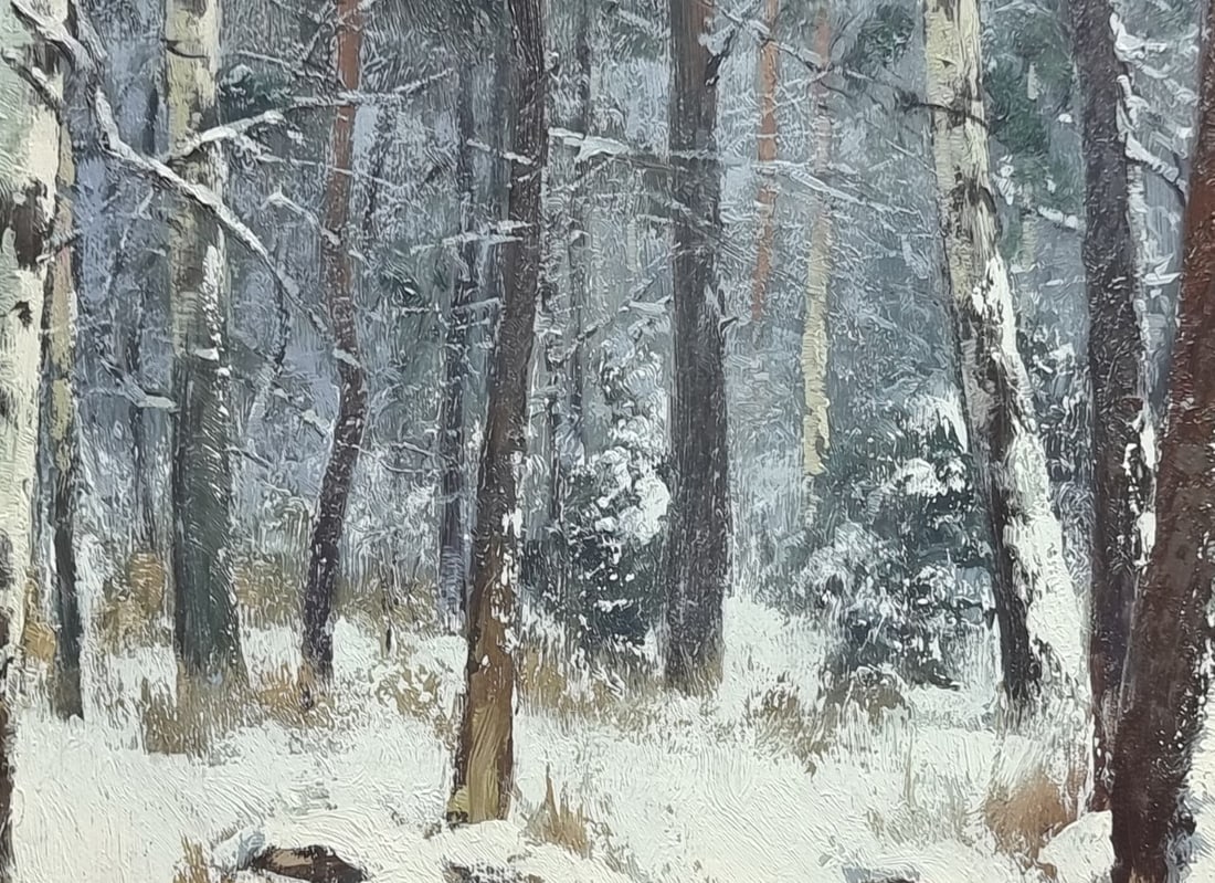 Oil painting It's snowing Ukrainian painter - 7