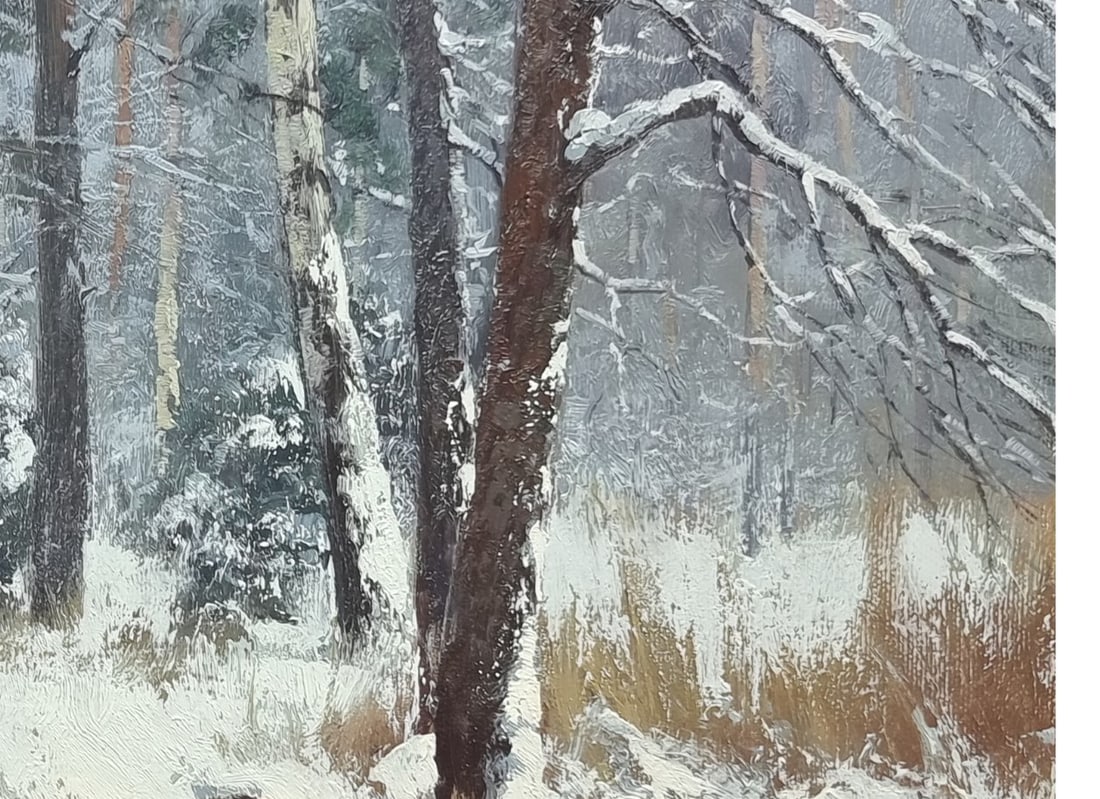 Oil painting It's snowing Ukrainian painter - 8