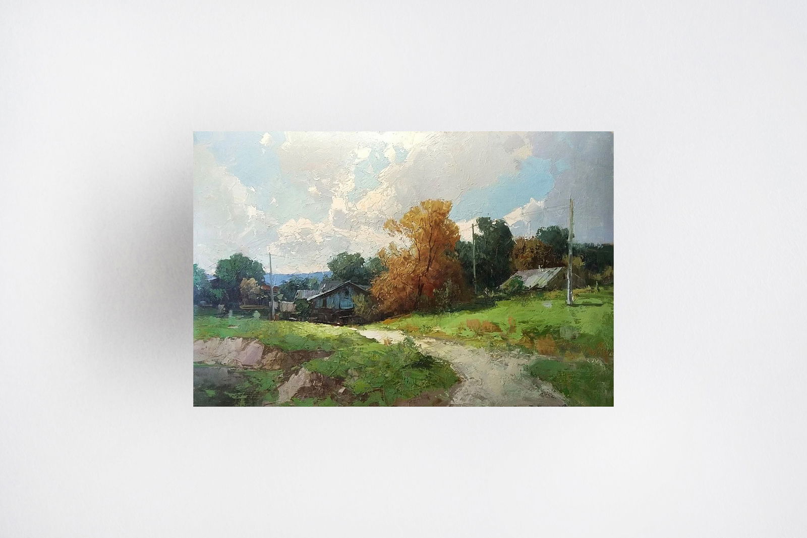 Oil painting The edge of the village Ukrainian painter - 10