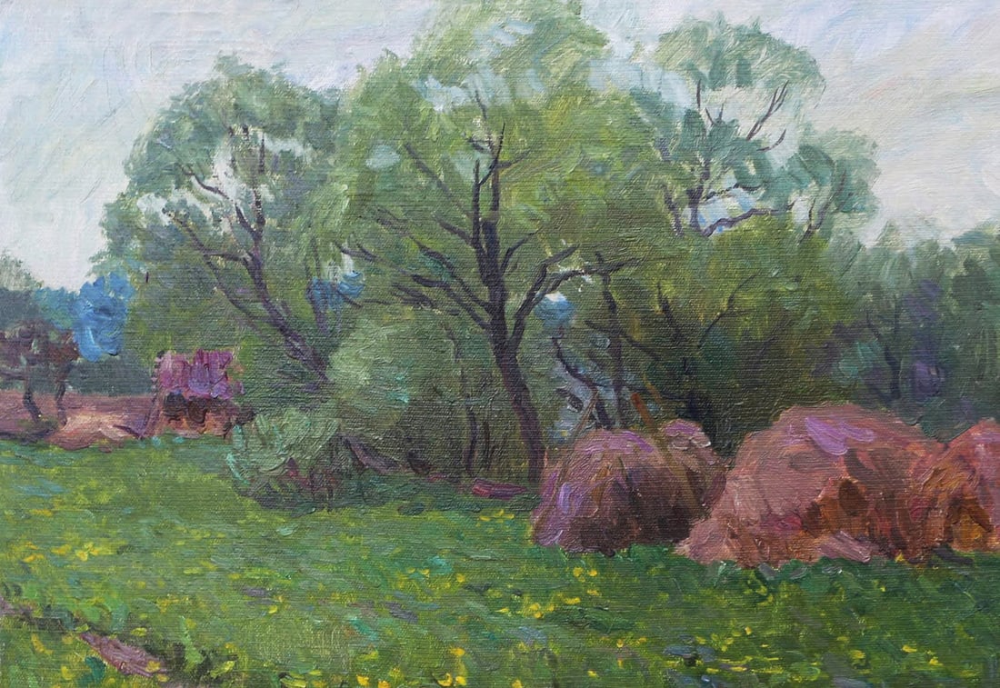 Oil painting River by honored painter Ukrainian Vasyl K. - 10