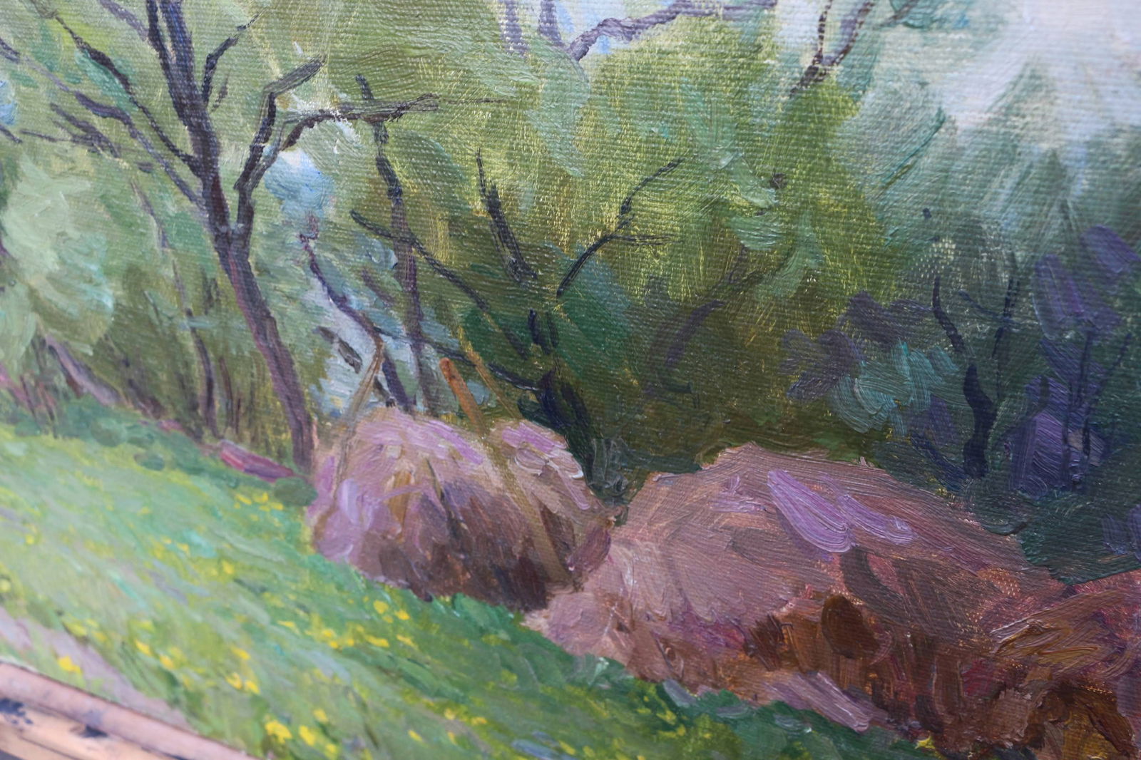 Oil painting River by honored painter Ukrainian Vasyl K. - 4