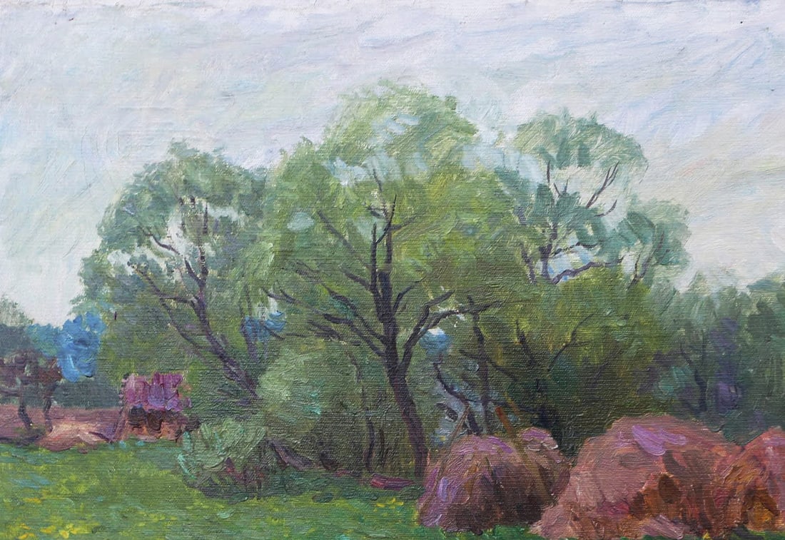 Oil painting River by honored painter Ukrainian Vasyl K. - 5