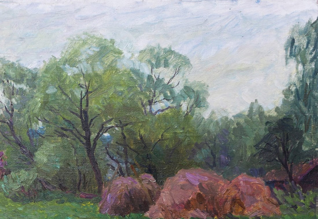 Oil painting River by honored painter Ukrainian Vasyl K. - 6